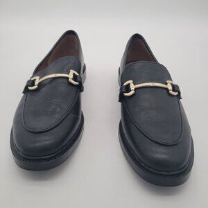 H&M Black Loafers  European size 39 with with a metal horse-bit detail at the to
